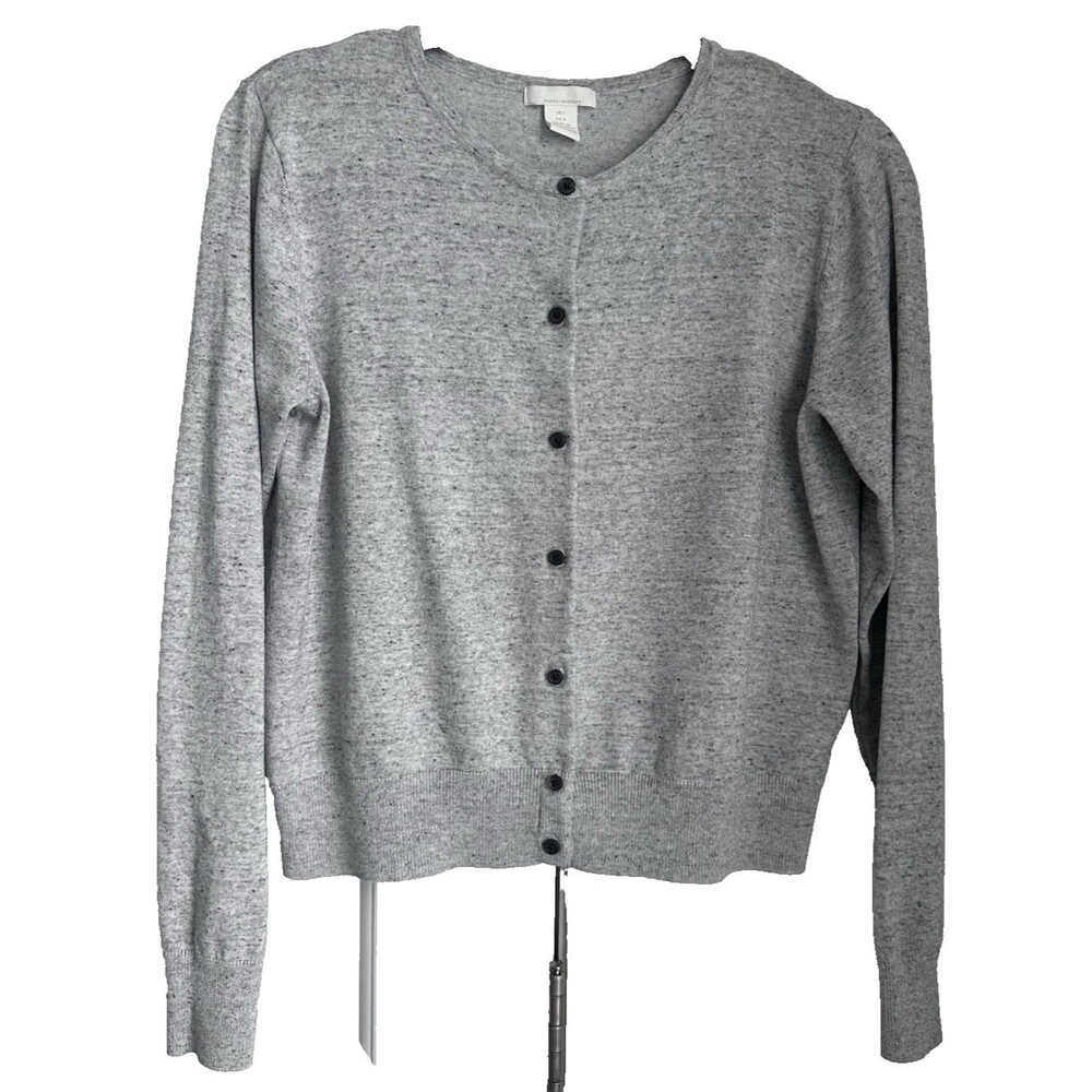 H&M Women's Basic Cardigan Light Gray Size L Long Sleeve Preowned Excellent